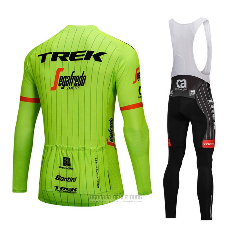 2018 Fahrradbekleidung Trek Segafredo Grun Trikot Langarm und Tragerhose